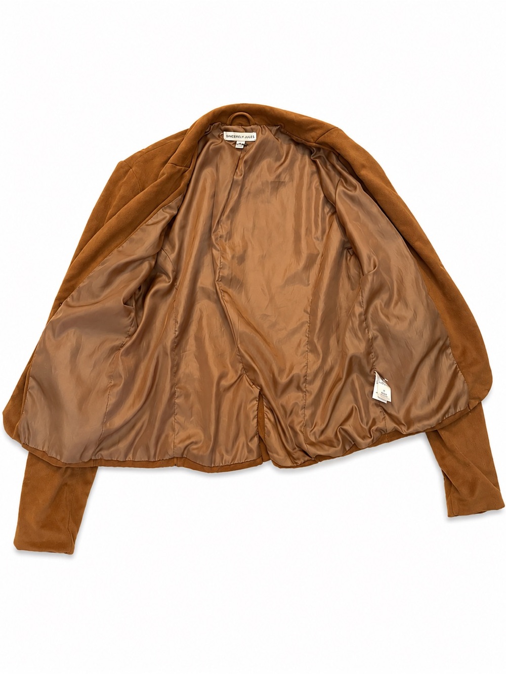 Sincerely Jules Camel Faux Suede Blazer Jacket Size Medium - Picture 3 of 6